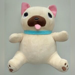 Buruburu Boo Cream and Brown Plush Dog with Pink Ears